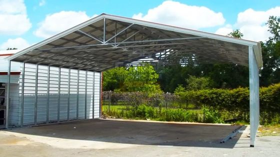 โครงสร้างเหล็ก Prefab อุตสาหกรรม อาคารโรงเก็บของ โมบายเมทัล โมบายโรงรถ