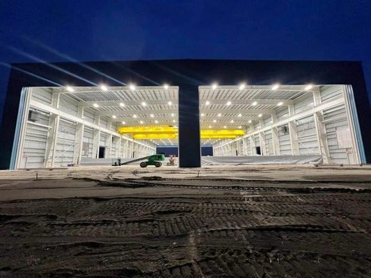 โครงสร้างโลหะ Prefab โครงสร้างเหล็ก Prefab โครงสร้างเครื่องบิน Hangar
