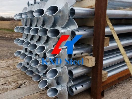 Hot Dip Galvanized Prefab Steel Ground Pile Foundation System Screw Helical Anchor Bolt การปรับปรุงความแข็งแรงของเครื่องยนต์