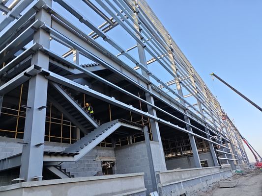 พานอลูมิเนียมประดับและกระจกกําแพงผ้าม่านแก้ว ออกแบบ โครงสร้างเหล็ก prefab ใหม่ อาคารพาณิชย์