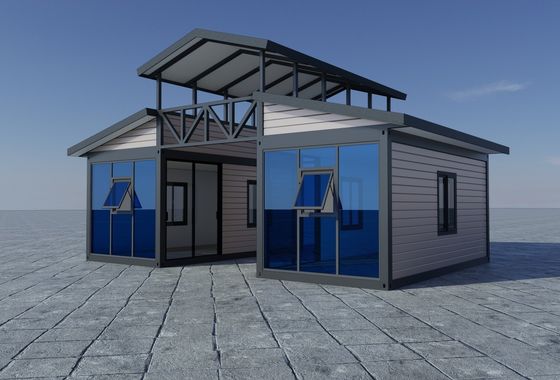 โมบายล์หรู ขยายได้ บ้าน Prefab กระจก Cutain ผนัง Pu Panel หาดรีสอร์ท ที่อยู่อาศัย